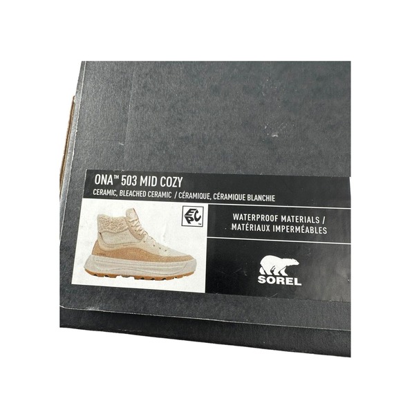 Sorel X Calia Ona 503 Mid Cozy Sneaker Boot Size 11 Bleached ceramic /cream NIB - Picture 7 of 11
